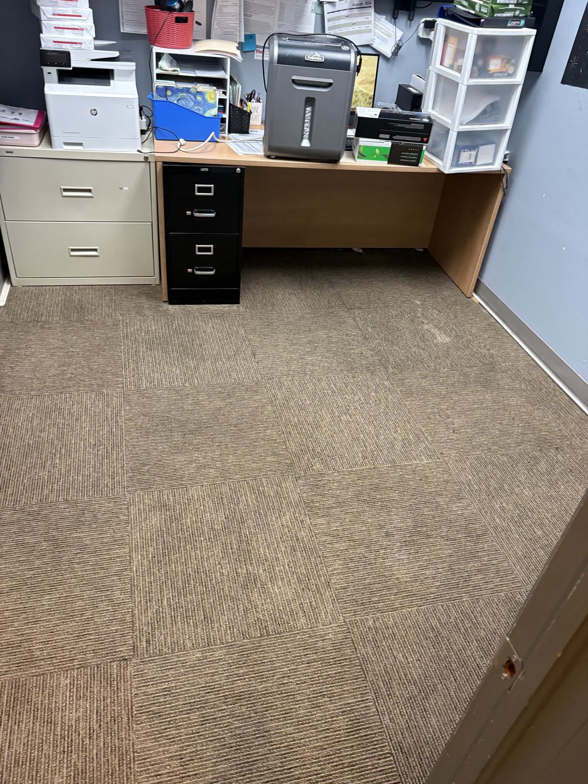 The same Aventura office carpet after cleaning